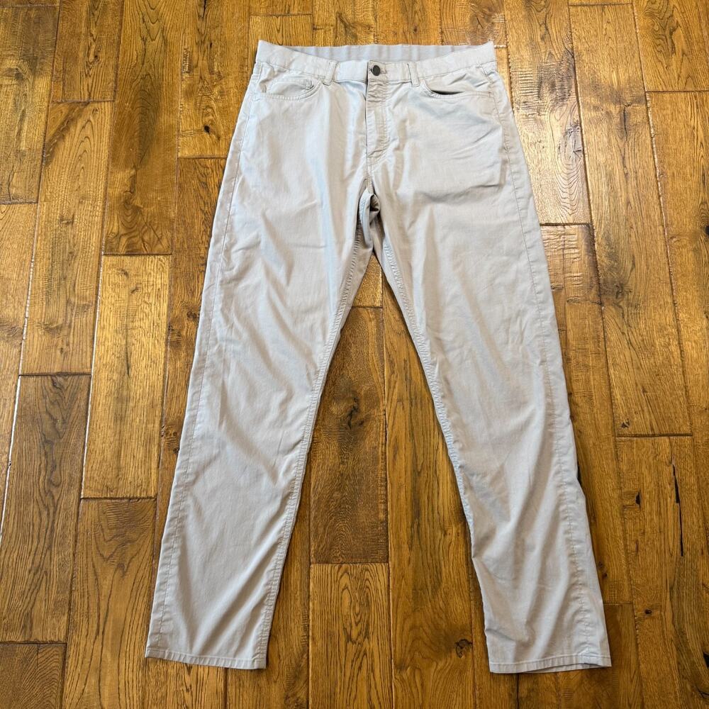 Faherty Reserve Men's Movement Pants Organic Cotton Blend Light Grey 33X32